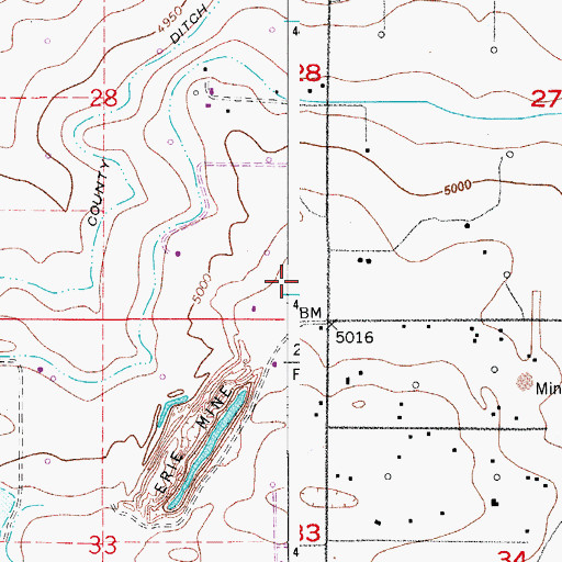 Topographic Map of Eureka Number One Mine, CO