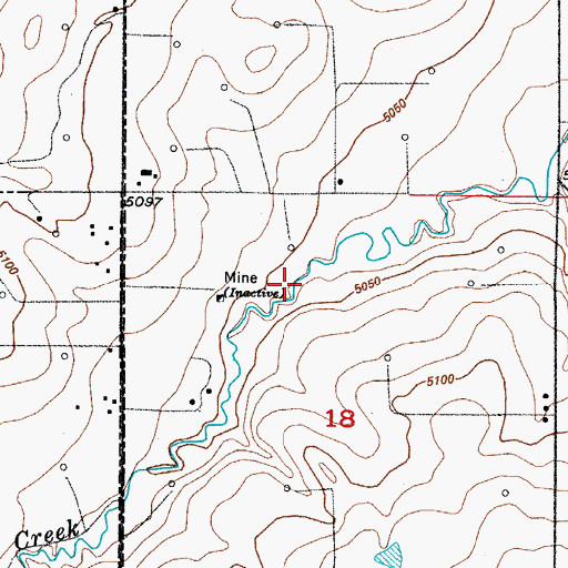 Topographic Map of Hingley Coal Property Mine, CO