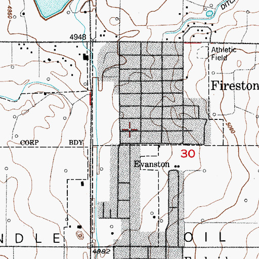 Topographic Map of Louisville Coal and Land Number One Mine, CO