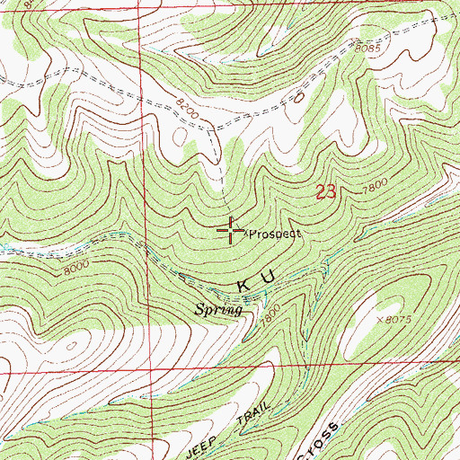 Topographic Map of Cathedral Bluffs Mine, CO