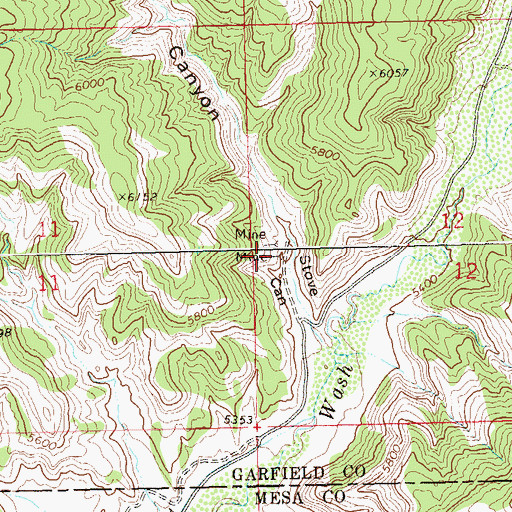 Topographic Map of Garvey Mine, CO