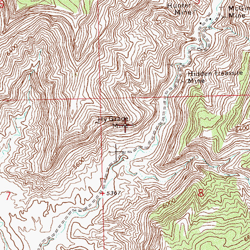 Topographic Map of Hi-Grade Mine, CO