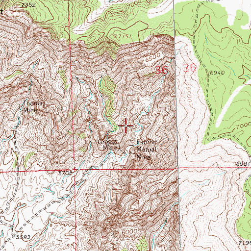 Topographic Map of Holland Mine, CO
