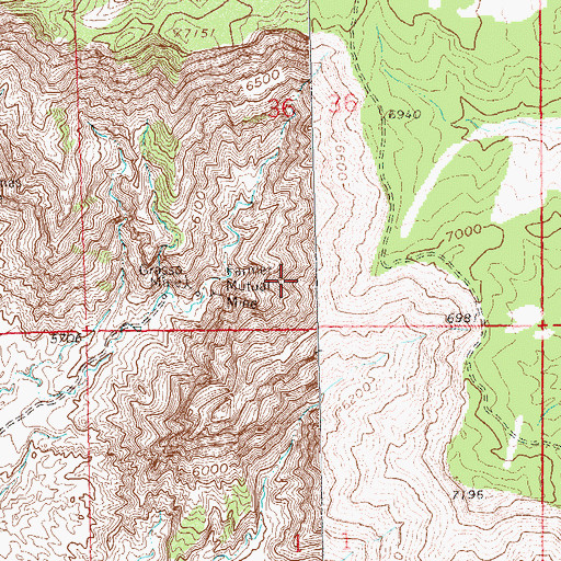 Topographic Map of Midway Farmer Number Three Mine, CO