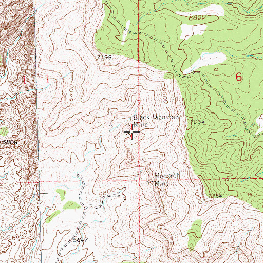 Topographic Map of Boyer Peacock Mine, CO