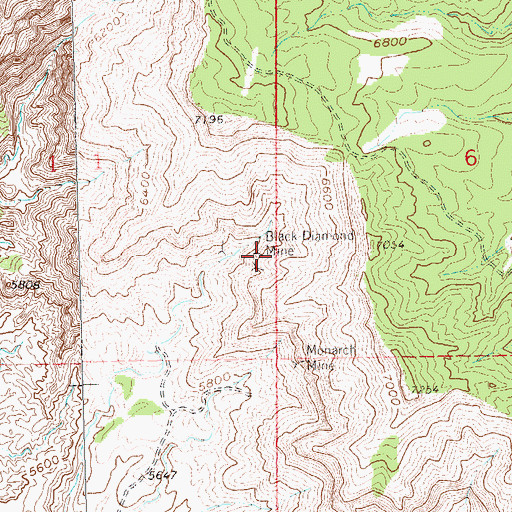 Topographic Map of Peacock Mine, CO