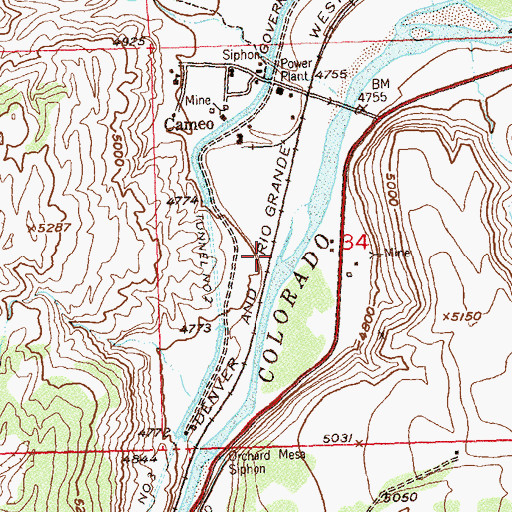Topographic Map of Roadside Mine, CO