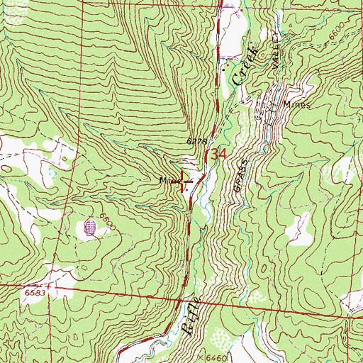 Topographic Map of Garfield Mine, CO