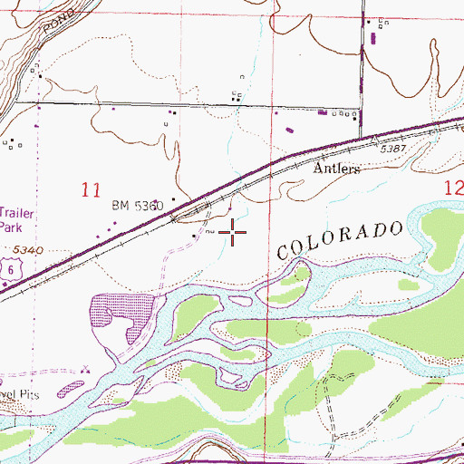 Topographic Map of Rifle Pit, CO