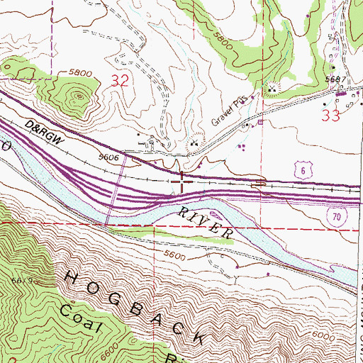 Topographic Map of New Castle Pit, CO