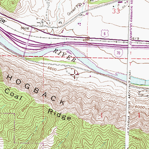 Topographic Map of Vulcan Mine, CO