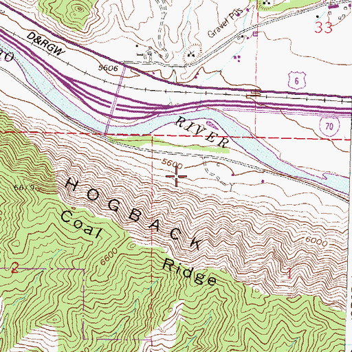 Topographic Map of Wheeler Mine, CO