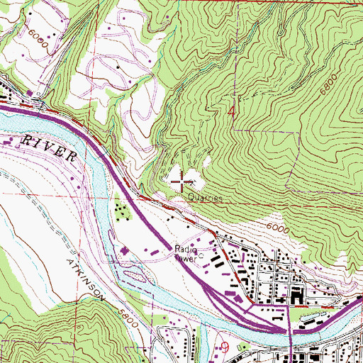 Topographic Map of Glenwood Lime Quarry, CO