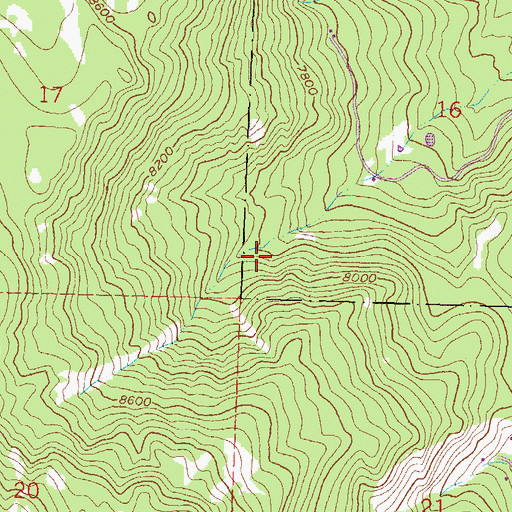 Topographic Map of Overland Mine, CO