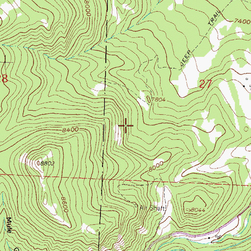 Topographic Map of Pocahontas Mine, CO