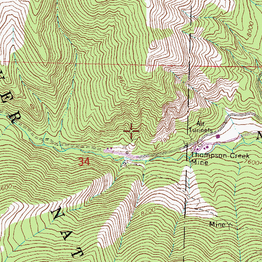Topographic Map of Thompson Creek Number Three Mine, CO