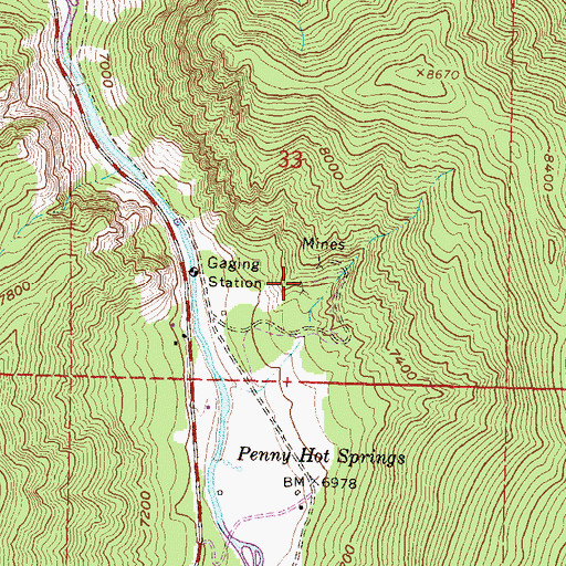 Topographic Map of Ground Hog Group Mine, CO