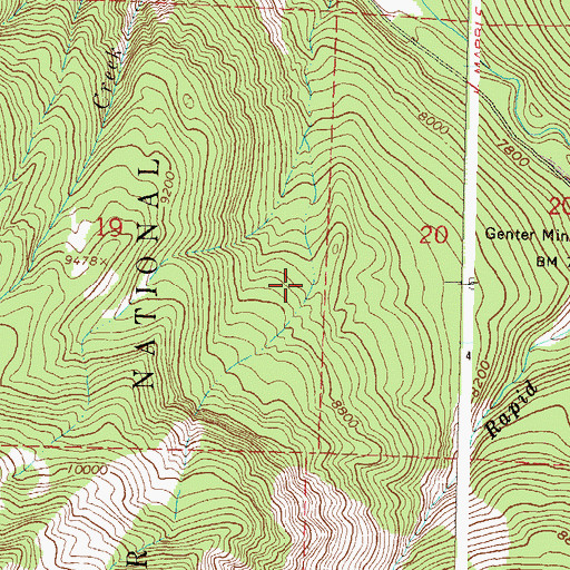 Topographic Map of Chair Creek Tunnel Mine, CO