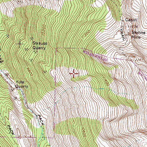 Topographic Map of Brooklyn Mine, CO