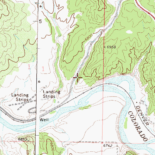 Topographic Map of Burns and McCoy Mine, CO