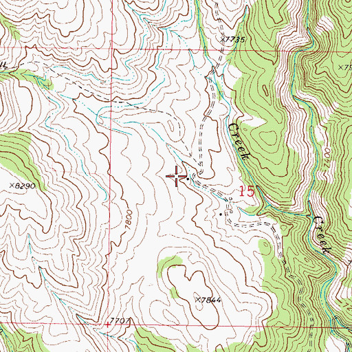 Topographic Map of Red Gorge Mine, CO