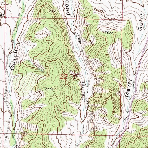 Topographic Map of Ground Hog Mine, CO