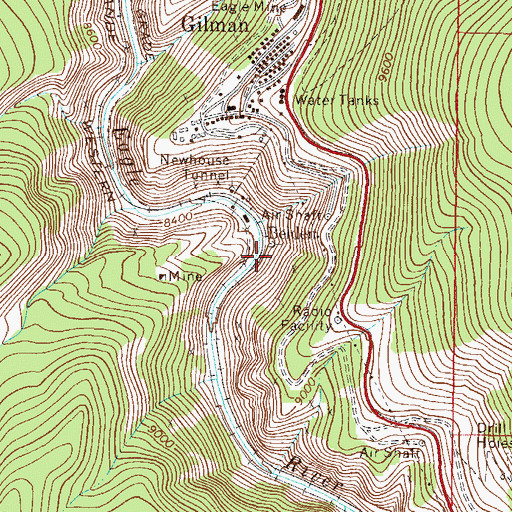Topographic Map of Ben Butler Mine, CO