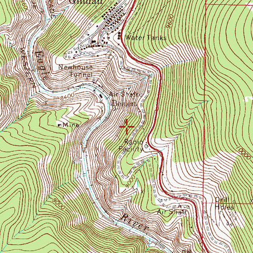 Topographic Map of Tip Top Mine, CO