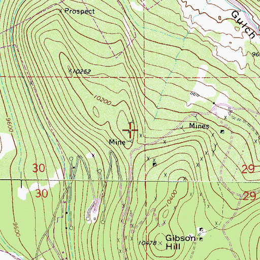 Topographic Map of Naperville Tunnel Mine, CO