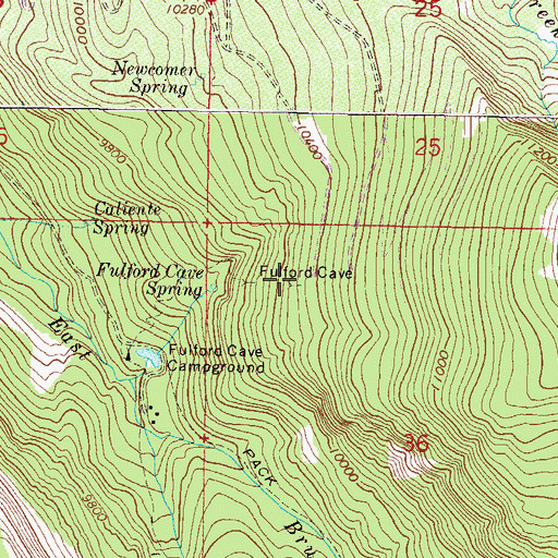 Topographic Map of Fulford Mine, CO