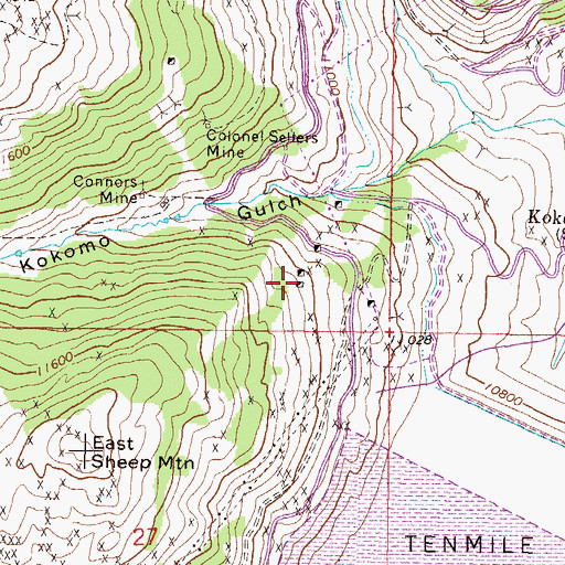 Topographic Map of Axtell Tunnel Mine, CO