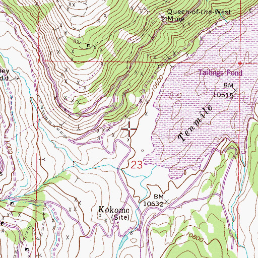 Topographic Map of Cole Peterson Mine, CO
