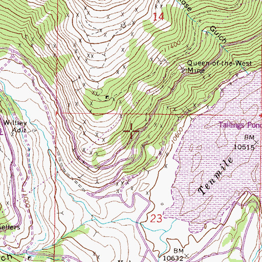 Topographic Map of El Dorado Shaft Mine, CO