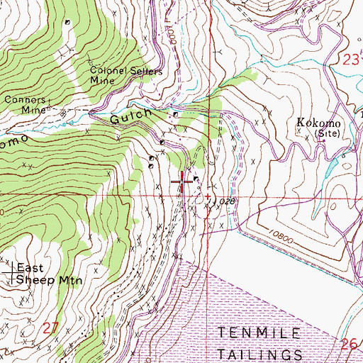 Topographic Map of Kimberly Mine, CO