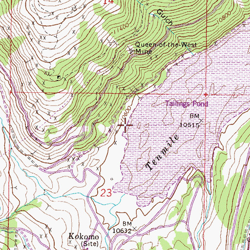 Topographic Map of Silver Queen Mine, CO