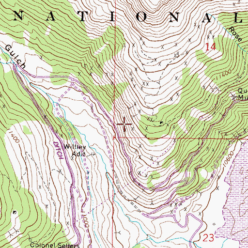 Topographic Map of Ten Mile Tunnel Mine, CO