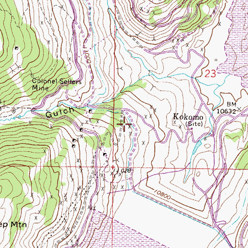Topographic Map of Washington Mine, CO