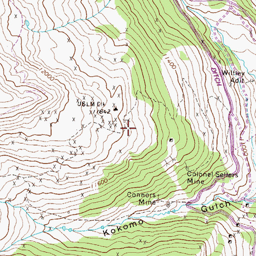 Topographic Map of Weller Mine, CO