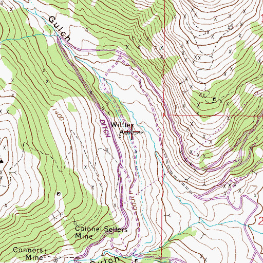 Topographic Map of Wifley Mine, CO