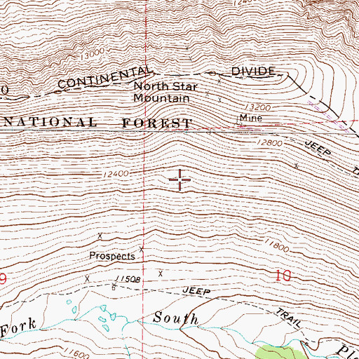 Topographic Map of Ling Mine, CO