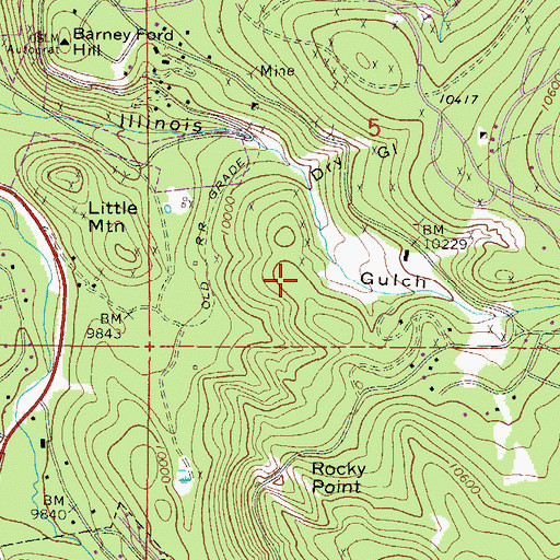 Topographic Map of Dewey Mine, CO