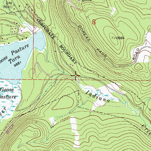 Topographic Map of Gold Nugget Placer Mine, CO