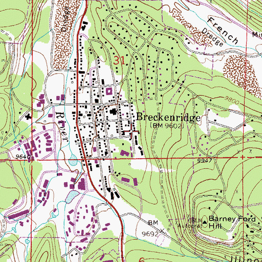 Topographic Map of Hunter Mine, CO