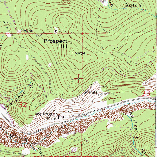 Topographic Map of Monitor Mine, CO
