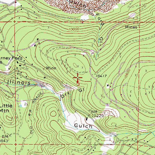 Topographic Map of Willard Mine, CO