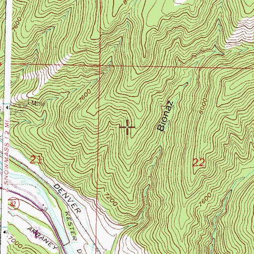 Topographic Map of Panco Manganese Deposits, CO