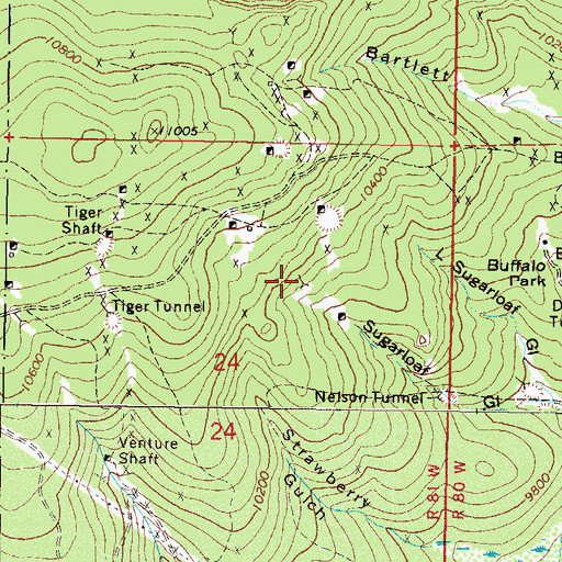 Topographic Map of Little Annie Mine, CO