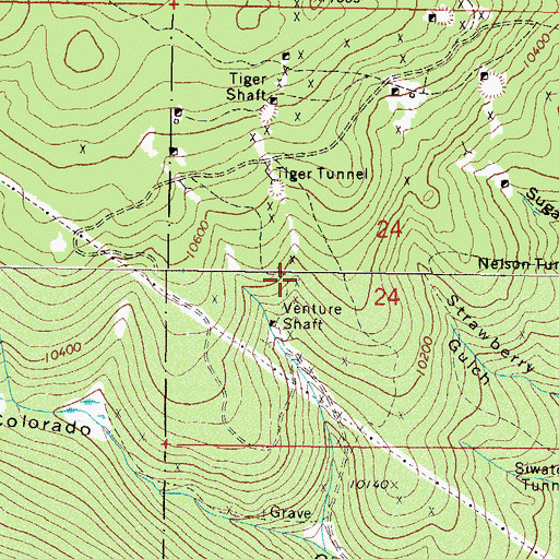 Topographic Map of Venture Mine, CO