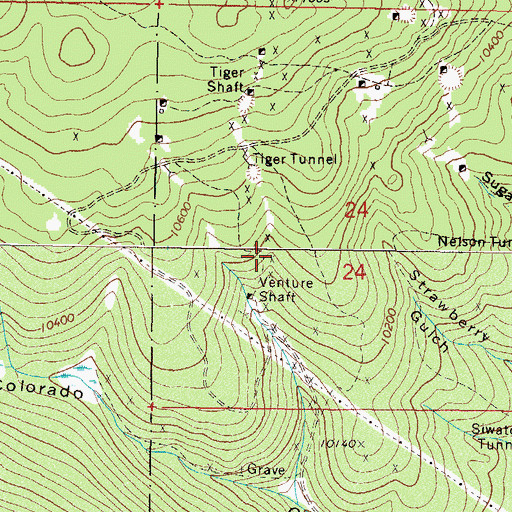 Topographic Map of Venture Mine, CO