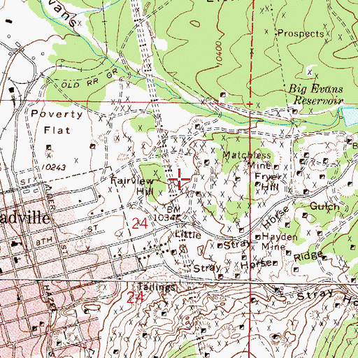 Topographic Map of Chrysolite Mine, CO